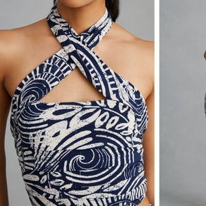 Anthropology Floral Halter Top